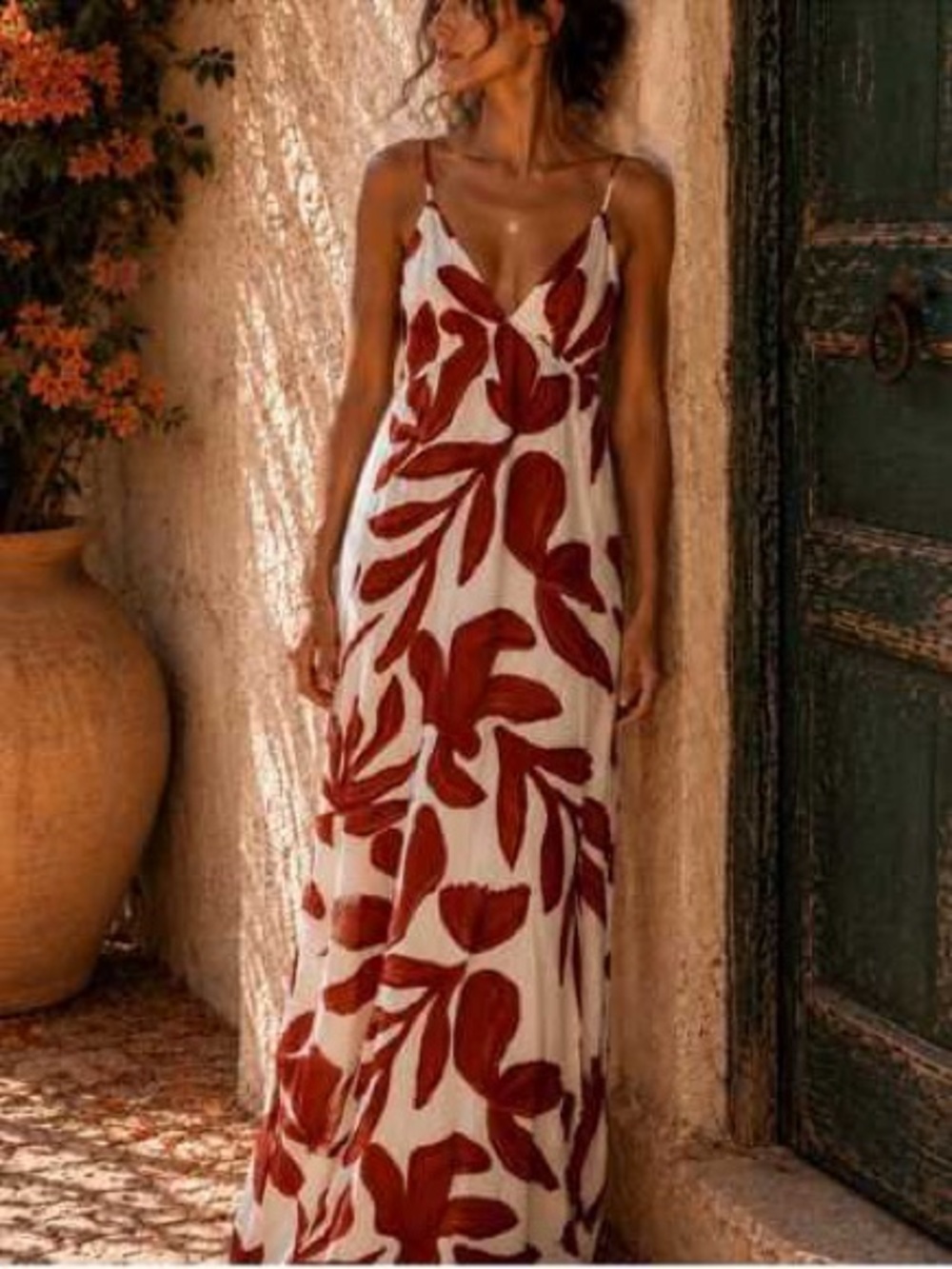 Anthro Paper Heart Linen Blend Maxi Dress